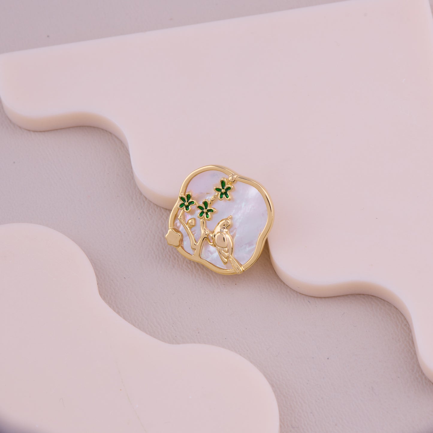 Rabbit Floral Pearl Brooch
