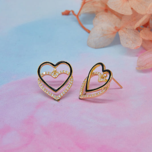 Gold Heart Earring Romantic Charm & Elegance