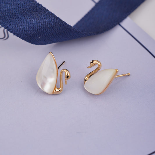 Swan-Shaped Earrings Elegant & Artistic Flair