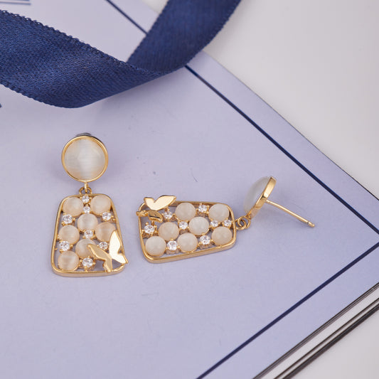 Gemstone & Pearl Earrings Stylish Statement Jewelry