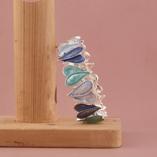 Blue & Green Heart Enamel Finish Charm Bracelet