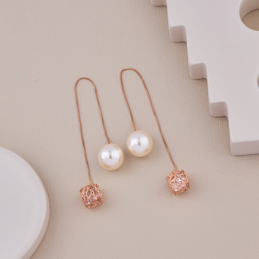 Pearl Chain Earrings Contemporary Elegance