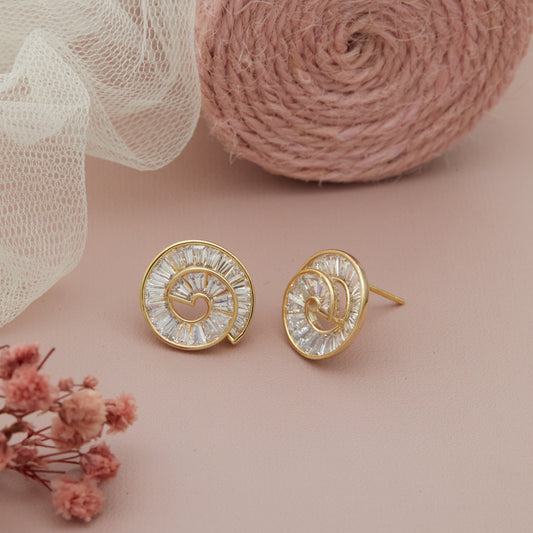 Handmade Gold Floral Fabric Earrings – Elegant & Artistic