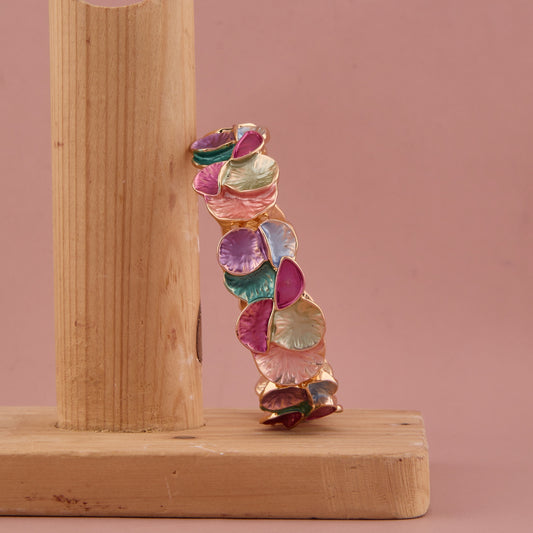 Colorful Petal Multicolor Enamel Charm Bracelet