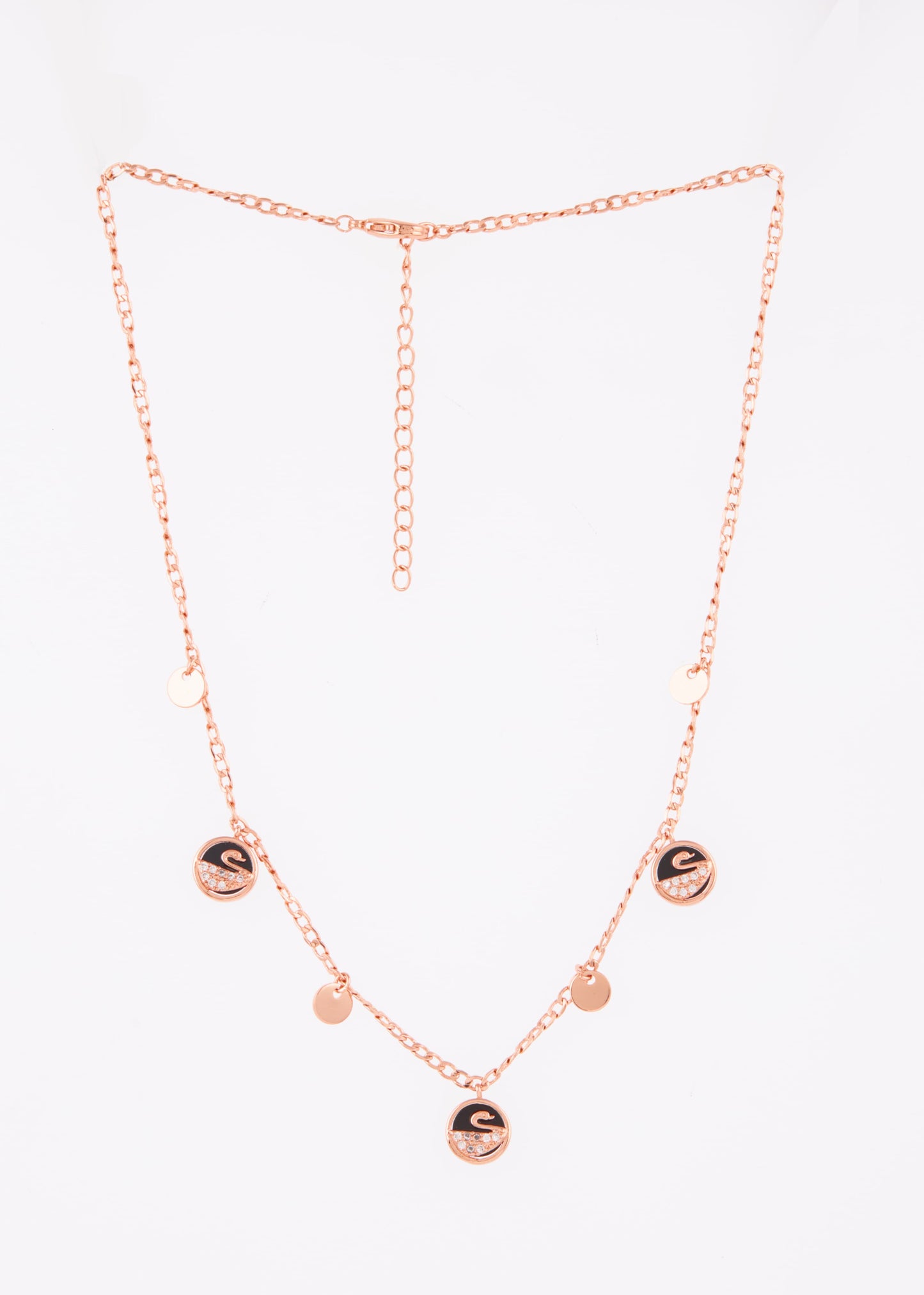 Rose Gold Swan Charm Necklace by GC Premium Jewellery