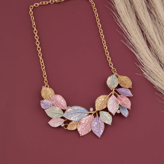 Floral Pendant Necklace & Earrings Set