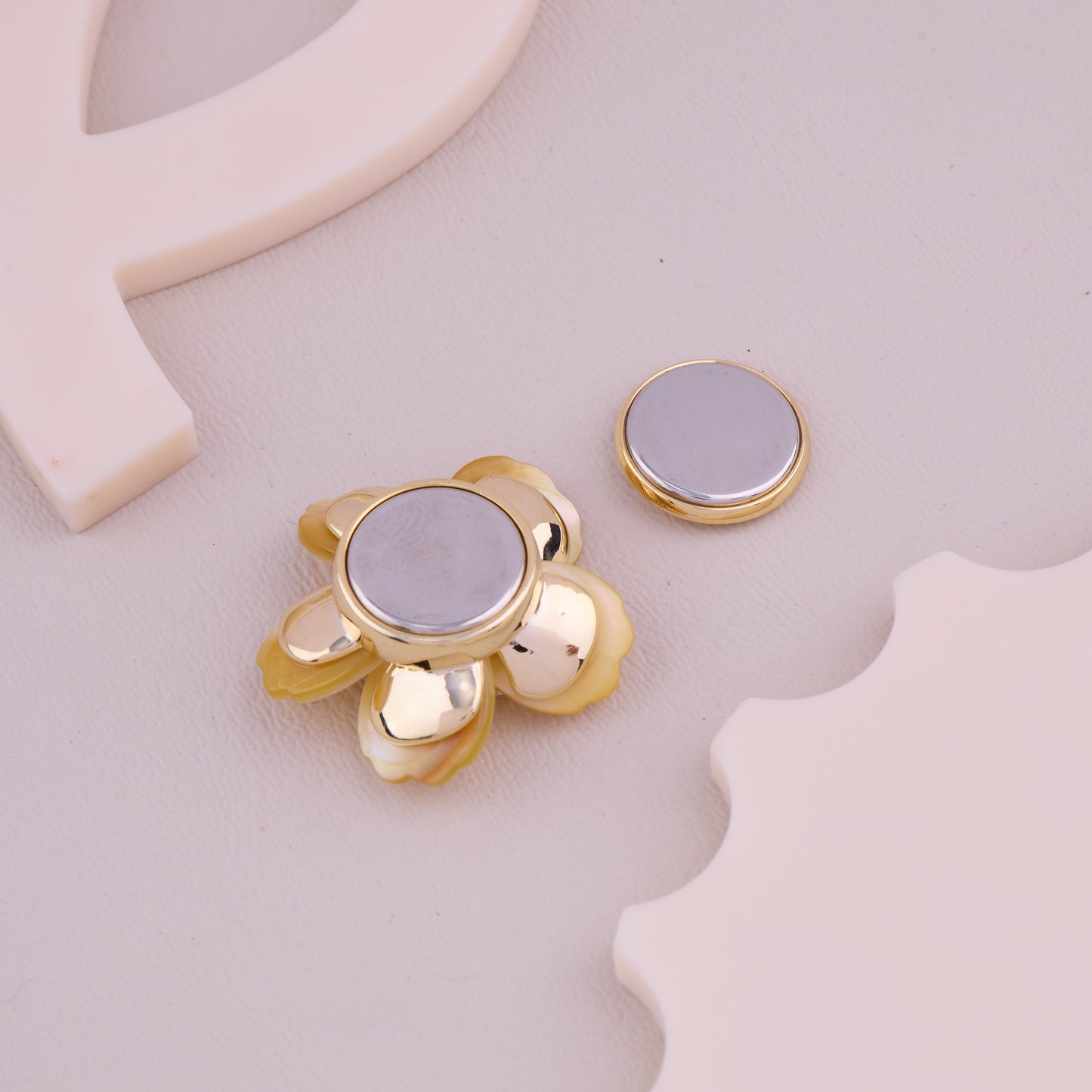 Golden Pearl Flower Brooch