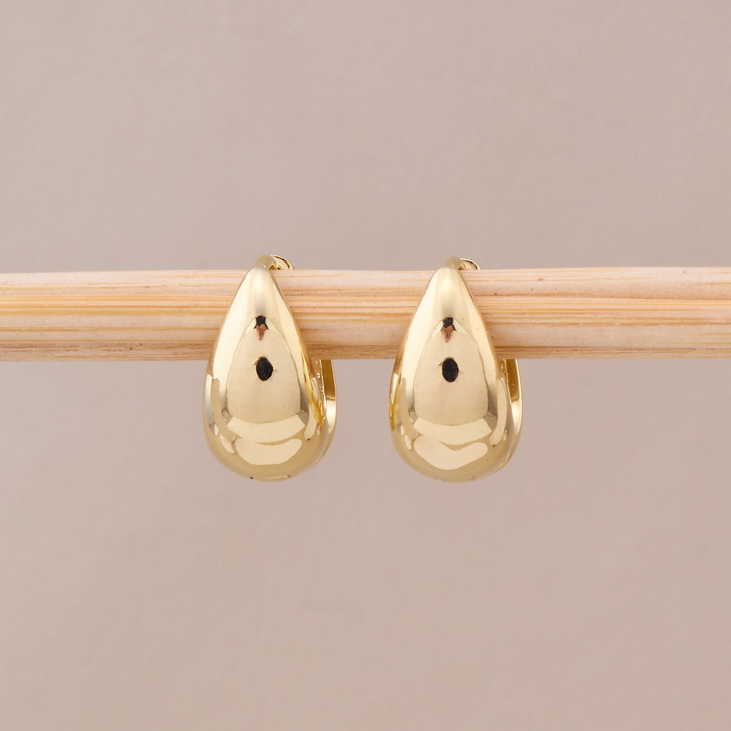 Gold Teardrop Hoop Earrings