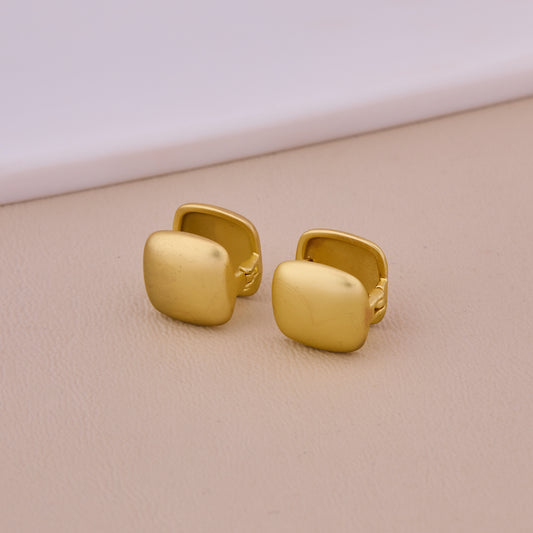 Matte Gold Square Stud Earrings