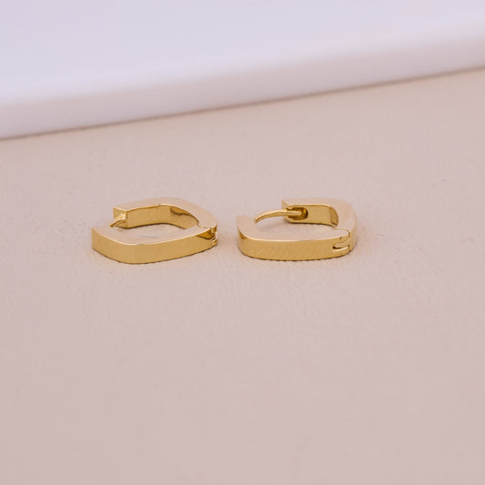 Bold Angular Gold Hoop Earrings