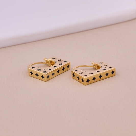 Sculpted Diamond-Cut Silver Hoops