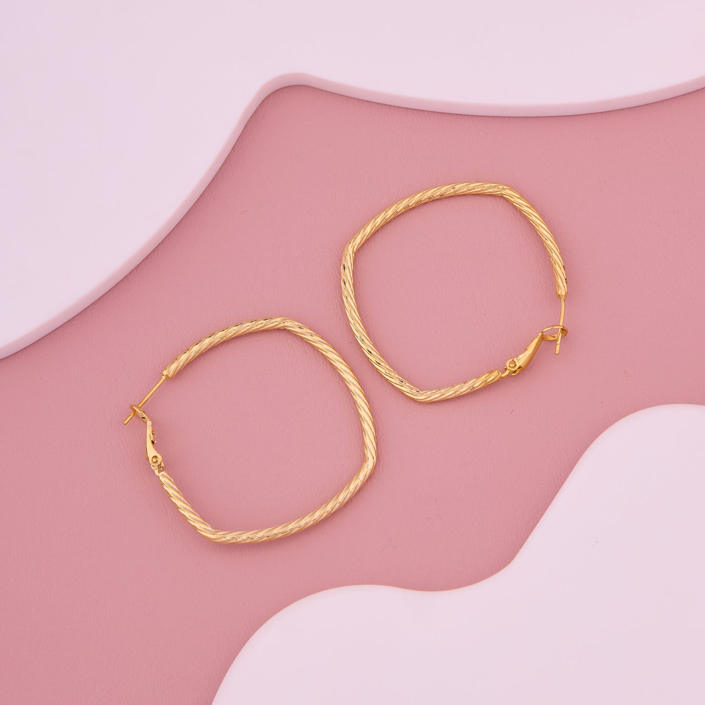 Golden Textured Hoop Earrings