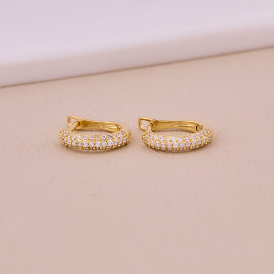 Radiant Triple Row Crystal Hoop Earrings
