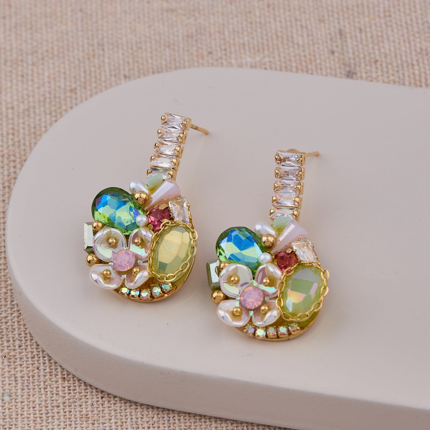 Prism Stone & Crystal Earrings Artful Vibrance