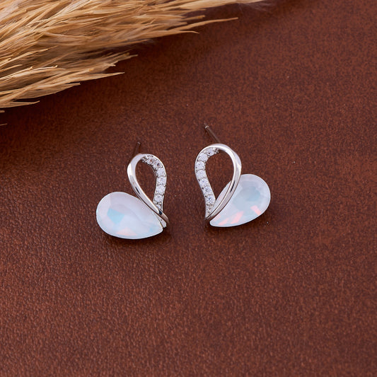 Elegant Silver Blue Stone Earrings