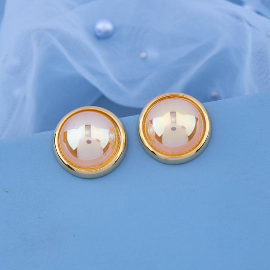 Floral Gold Earrings with Pearls and Crystals