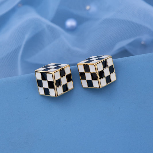 Checkmate Cube Earrings