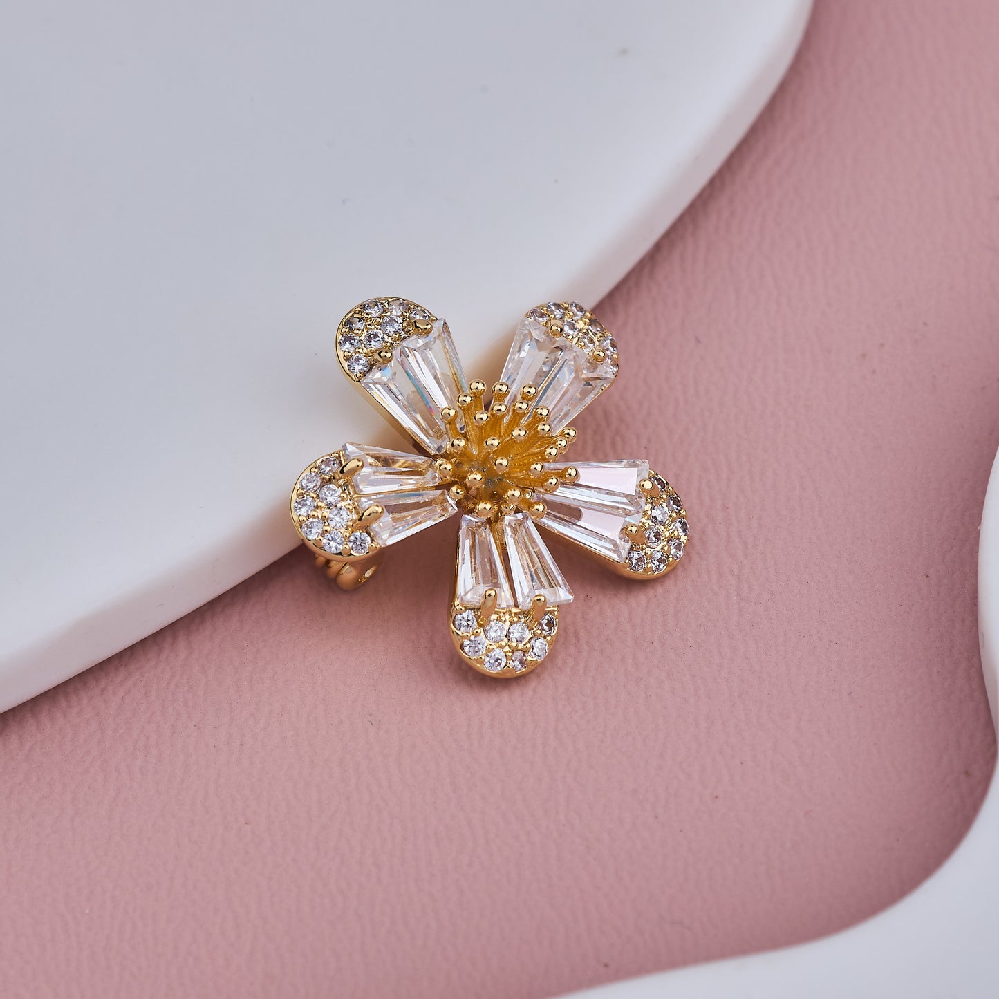 Crystal Flower Brooch