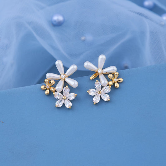 Floral Diamond Earrings with Intricate Design