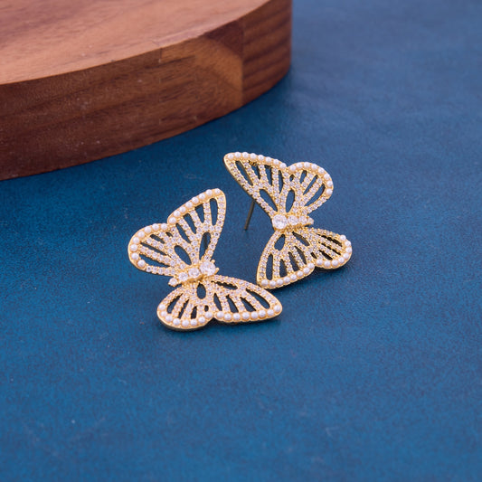 Golden Whimsy Butterfly Earrings
