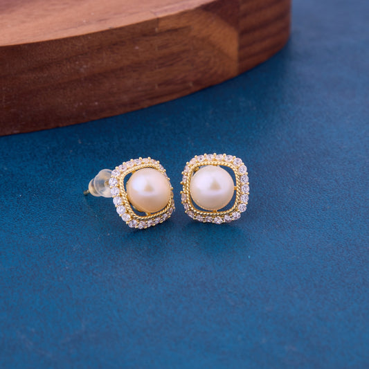 Aurora Gold Earrings with Pearls & Diamonds