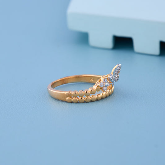 Gold-Plated Butterfly Design Adjustable Ring