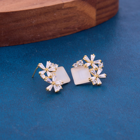 Elegant Diamond Earrings with Intricate Design