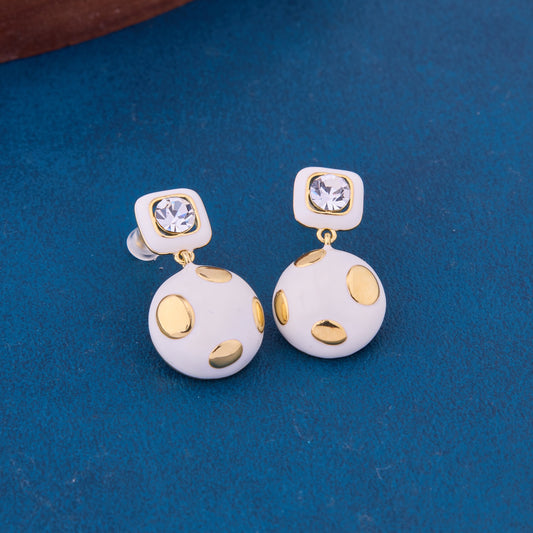 Gold Dot and Diamond Earrings Elegant Luxury