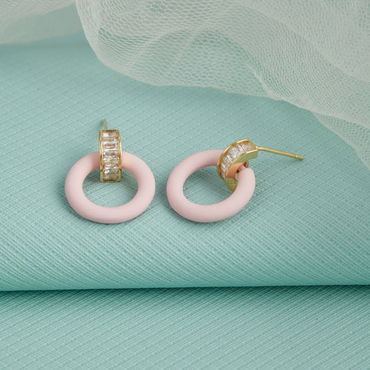 Vibrant Pink Hoop Earrings — Playful & Stylish Accessory
