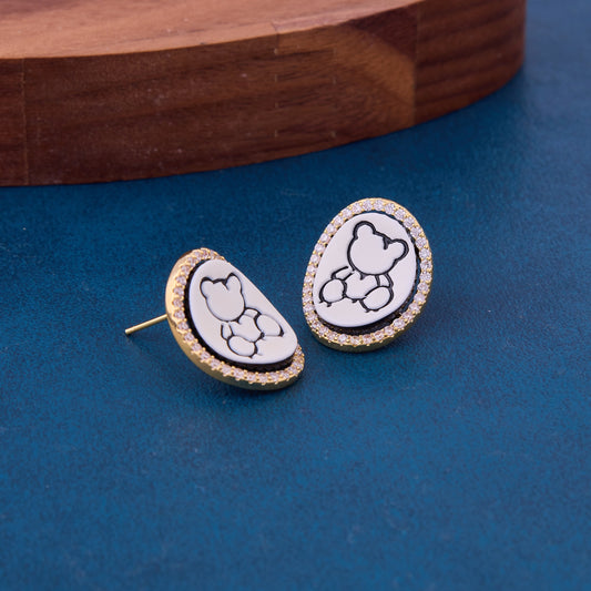 Whimsical Bear Motif Earrings Playful Charm