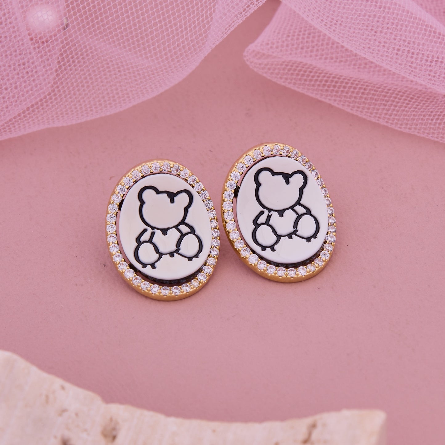 Whimsical Bear Motif Earrings Playful Charm