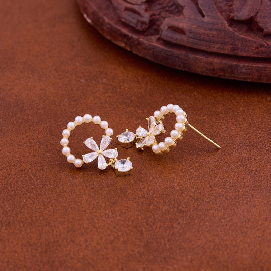 Pearl & Diamond Elegance Earrings