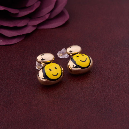 Cheer Up Smiley Face Statement Earrings