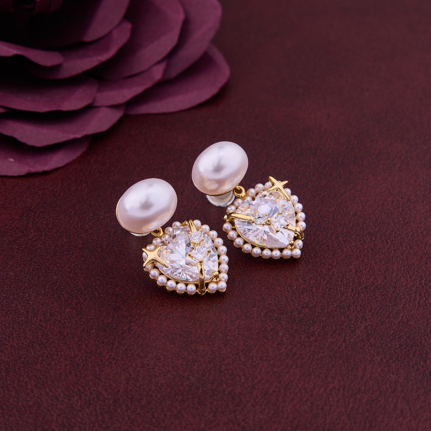 Gem & Pearl Elegance Earrings