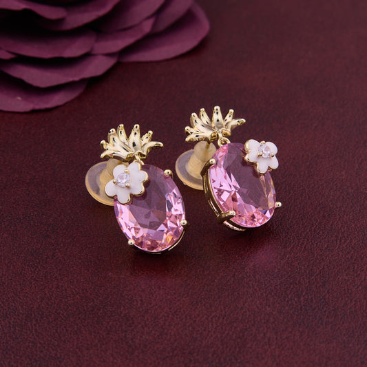 Blossom Pink Stone Earrings