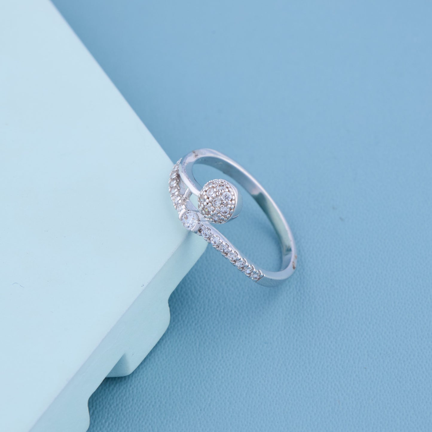 Crystal Ball Silver Ring