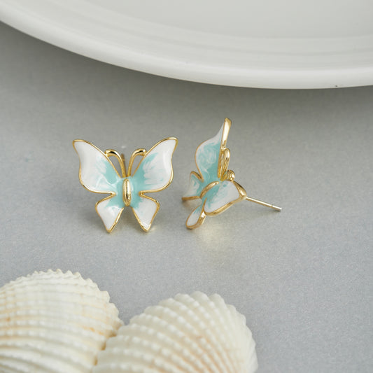 White Butterfly Earrings Delicate & Intricate Design