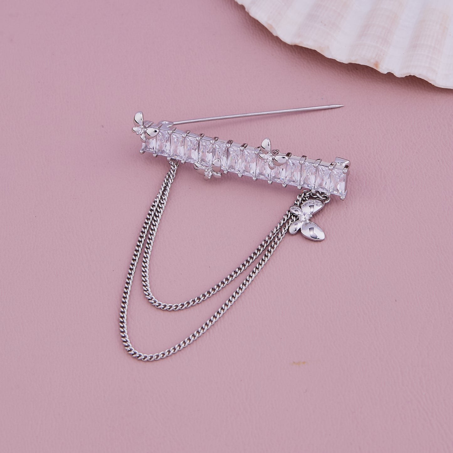 Luxury Silver Brooch