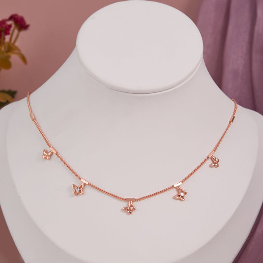 Rose Gold Butterfly Charm Necklace by GC Premium Jewellery