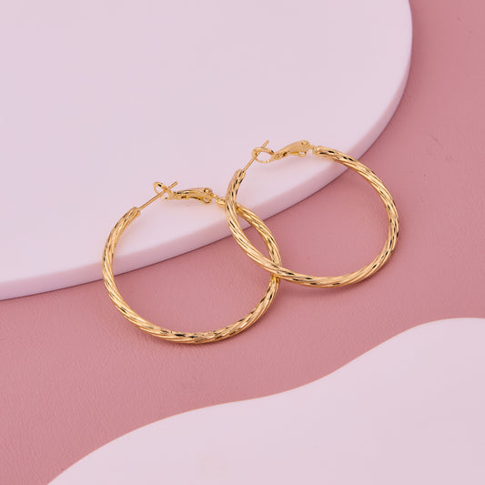 Golden Double Band Hoop Earrings