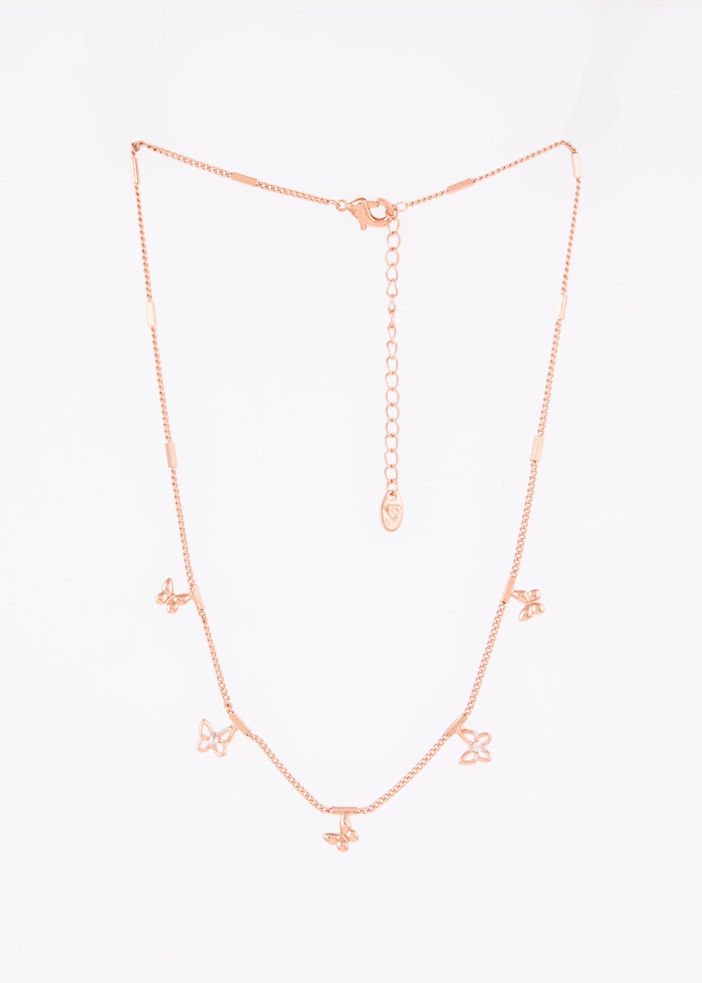 Rose Gold Butterfly Charm Necklace by GC Premium Jewellery