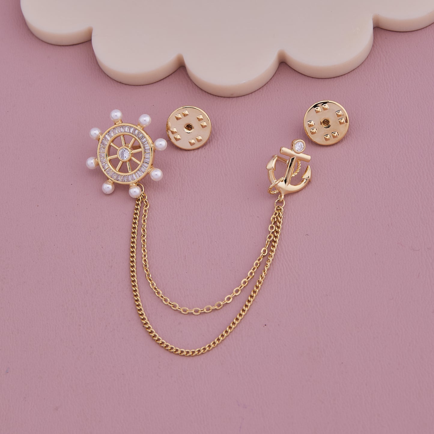 Anchor Wheel Brooch