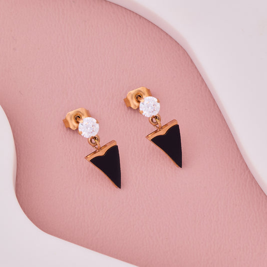Black Triangle Drop Earrings