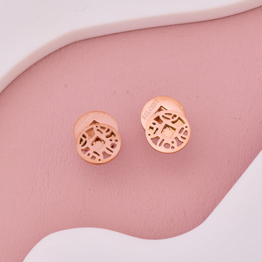 Geometric Cutout Stud Earrings