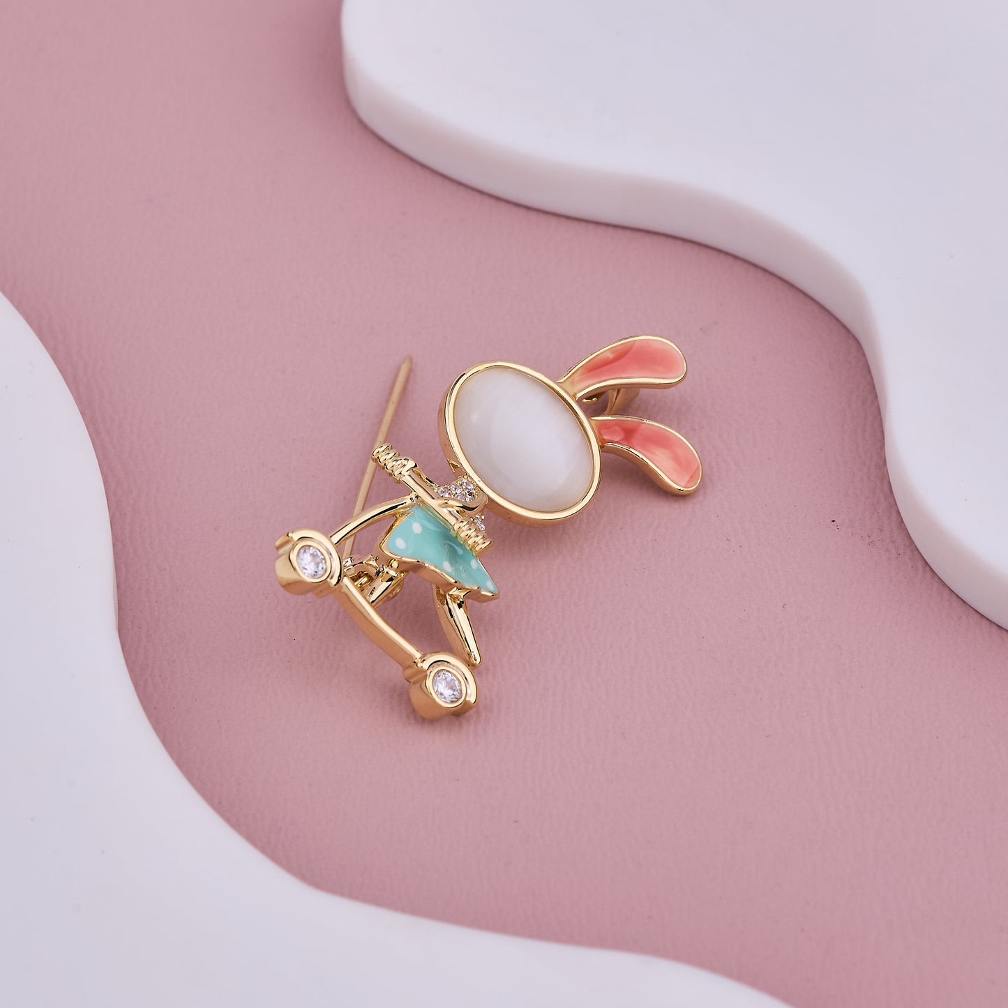 Bunny Scooter Brooch
