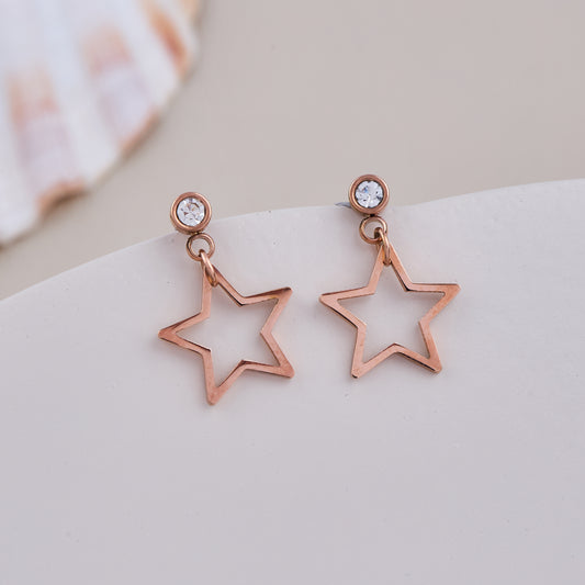 Crystal Star Drop Earrings