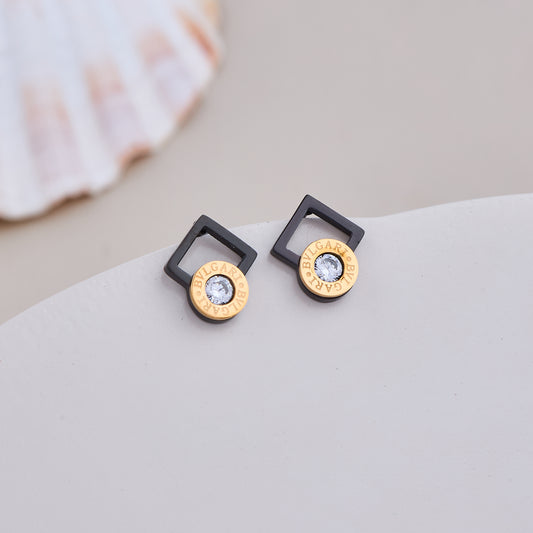 Geometric Crystal Stud Earrings