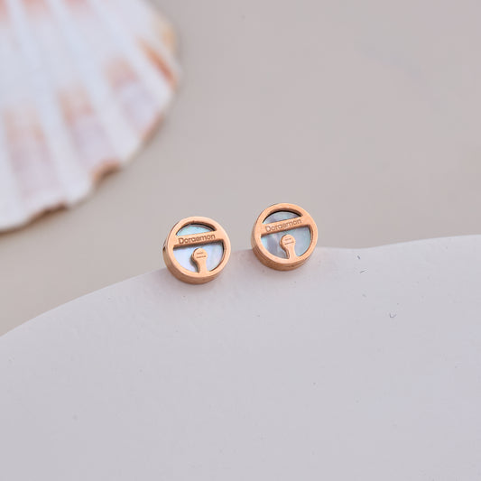 Doraemon Circle Stud Earrings