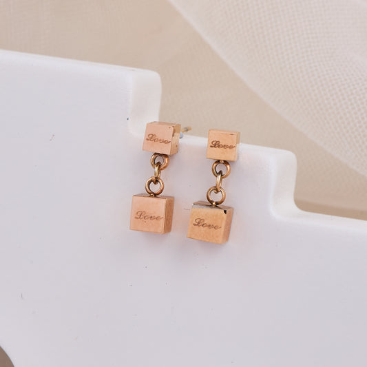 Love Cube Drop Earrings