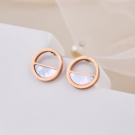 Mother of Pearl Half Circle Studs